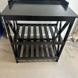 Black wooden table