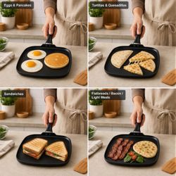 10 Inch Square Griddle Pan Nonstick Grill Pan