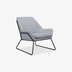 Feather Bronson Lounge Chair – Blue-Grey – Mid-Century Modern Accent Chair