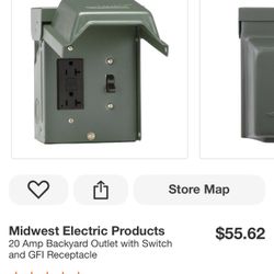 Midwest Electric Products 20 Amp Backyard Outlet with Switch and GFI Receptacle