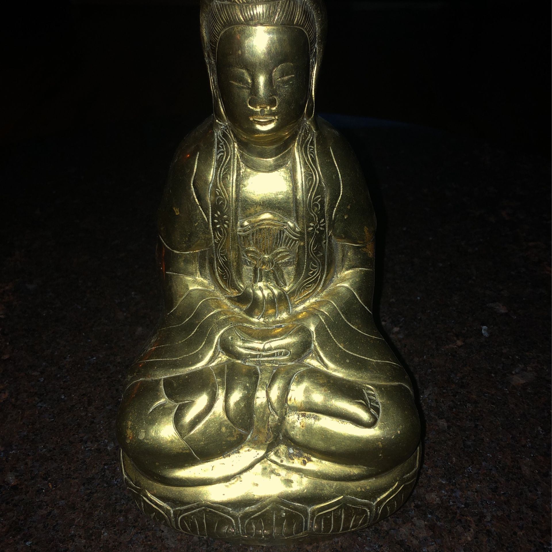 Vintage Brass Buddha Statue