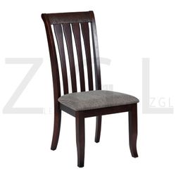 Homy Casa ZAREEF DINING CHAIR, Dark Brown, Solid Wood Legs, Resin Backrest, Modern Industrial Style Open Box