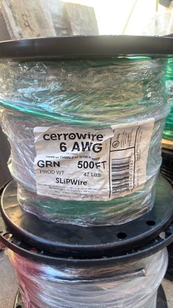Cerrowire 6 AWG Green THHN Wire 500 ft