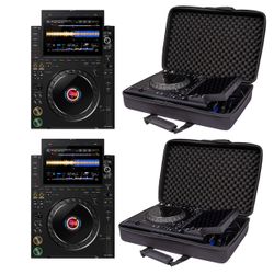 AlphaTheta CDJ-3000X DJ Media Players w/ Headliner HL12023 Pro-Fit