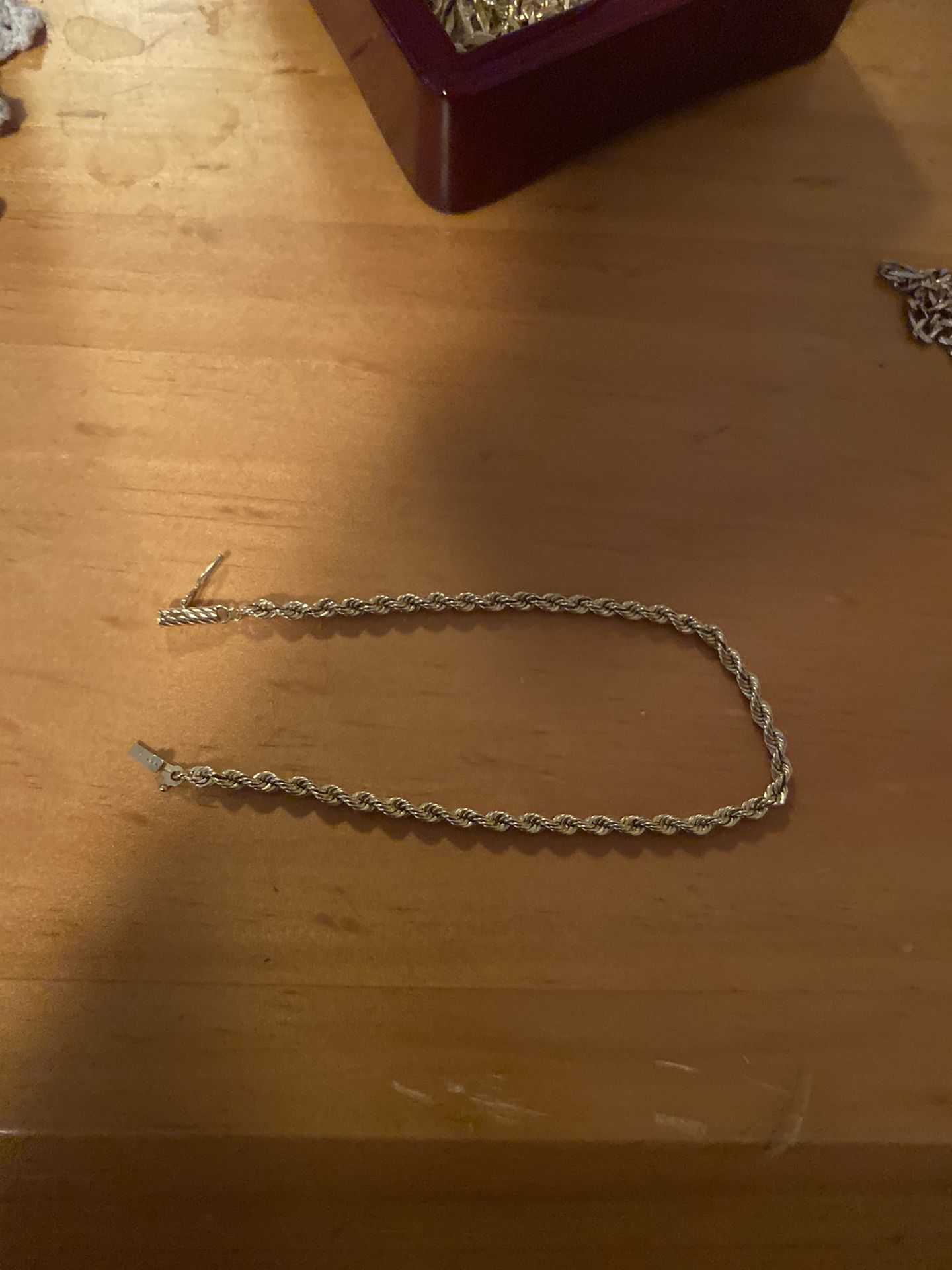 14k Solid Yellow Gold Bracelet 8.25” rope link 3mm