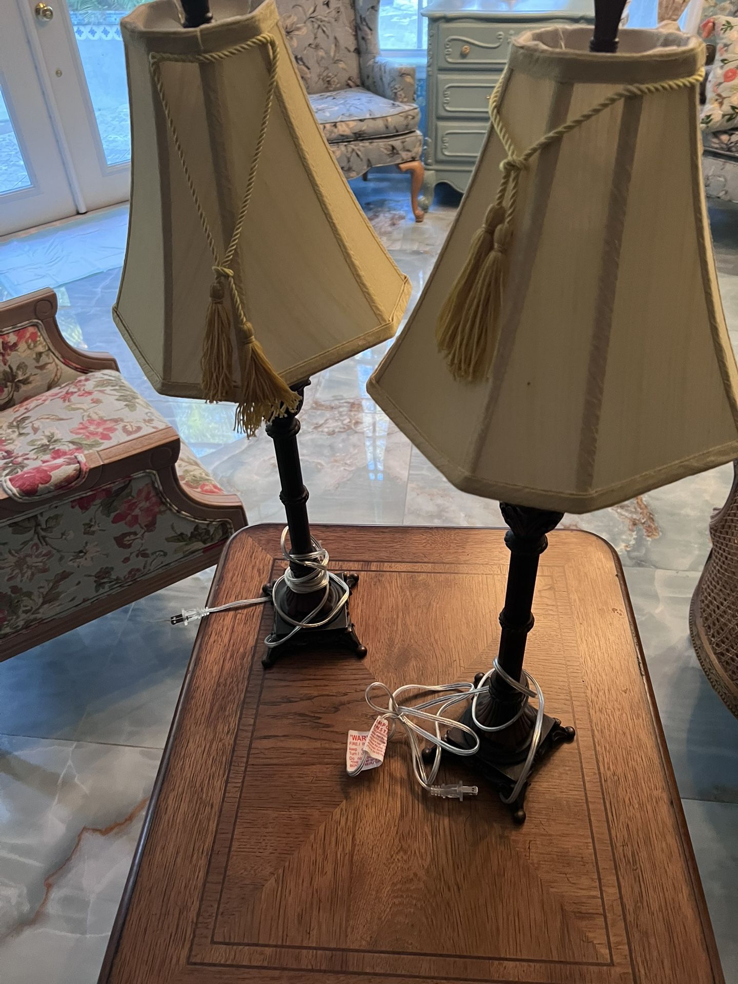 Set Of Two Vintage Antique Lamps