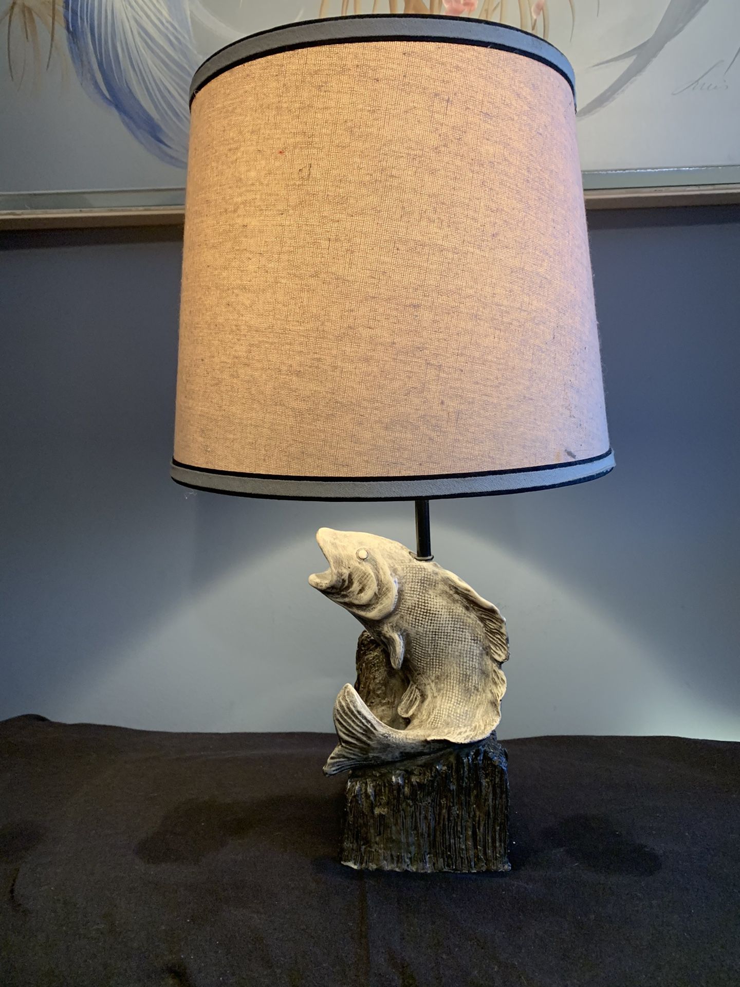 Vintage ceramic fish lamp