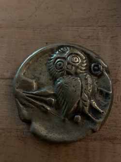 Brass Owl Paperweight Thumbnail