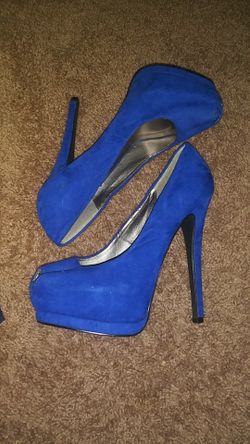 Blue high heels