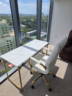 Modern White Desk & Executive Office Chair
