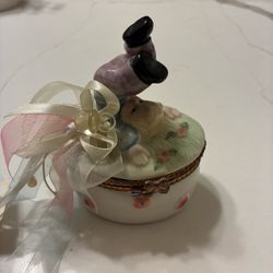 Vintage Baby Shower Porcelain Trinket Box - 2001