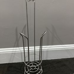 PEWTER/SILVER TOILET PAPER HOLDER - Holds FOUR Rolls 