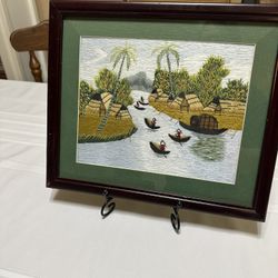 Vietnamese Silk Embroidery Framed Artwork 