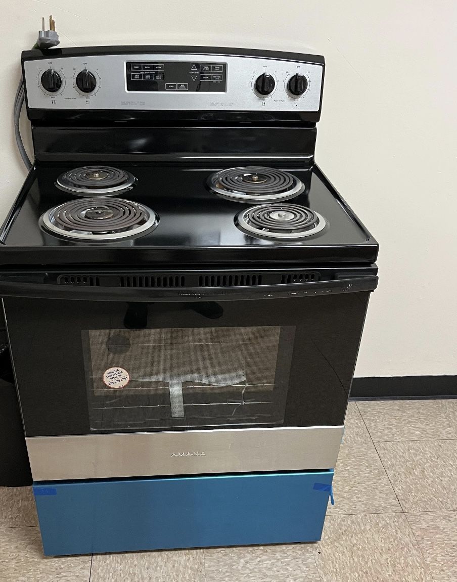 Amana 30 in. 4 Burner Element Freestanding Electric Range in Stainless Steel