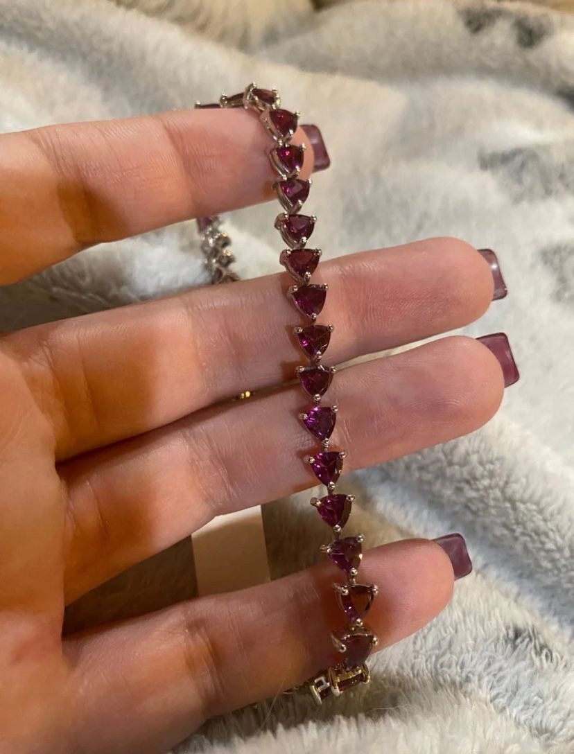 Orissa Rhodolite Garnet Trillion Tennis Bracelet - new!