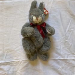 TY Classic Baby Smokey Plush Bunny Rabbit Gray