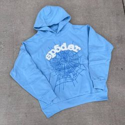 Sp5der Hoodie Sky Blue Brand New Hoodie For Cheap Price 