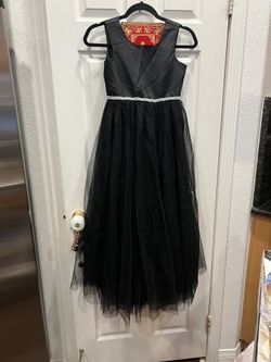 Girls Black Tulle Formal Dress