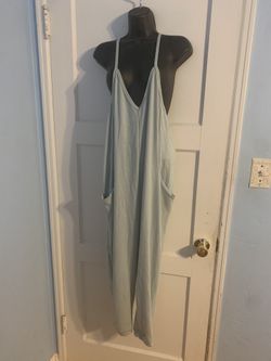 Mahina French Terry Jumpsuit Romper wide Leg lightweight sleeveless LARGE