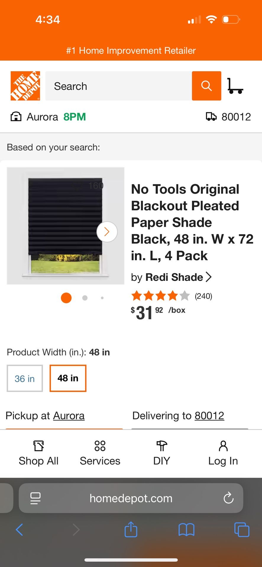 Redí Shade Blackout Pleated Paper Shade