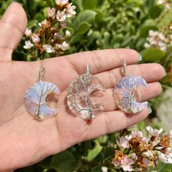 Crystal Moon Quartz Pendant Set 
