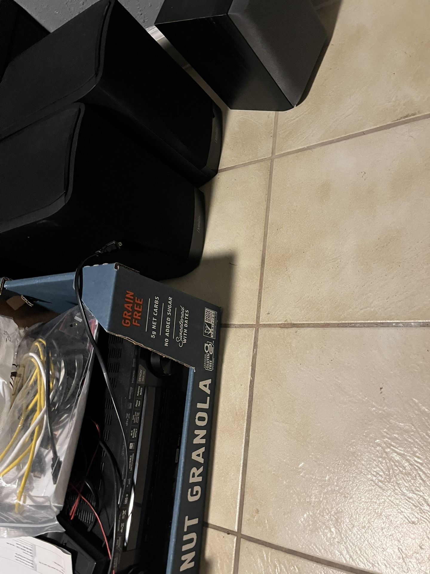 denon integrated network av receiver avr s750h with 3 speakers two definitive speakers and one song speaker