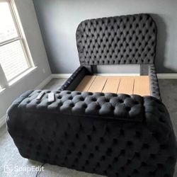 Electric Fireplace And TV Stand Master Bed Frame Queen/King Size ⭐$39 Down Payment with Financing ⭐ 90 Days same as cash