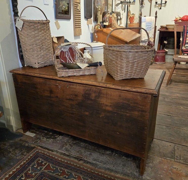 Antique Blanket Chest With Original Hinges