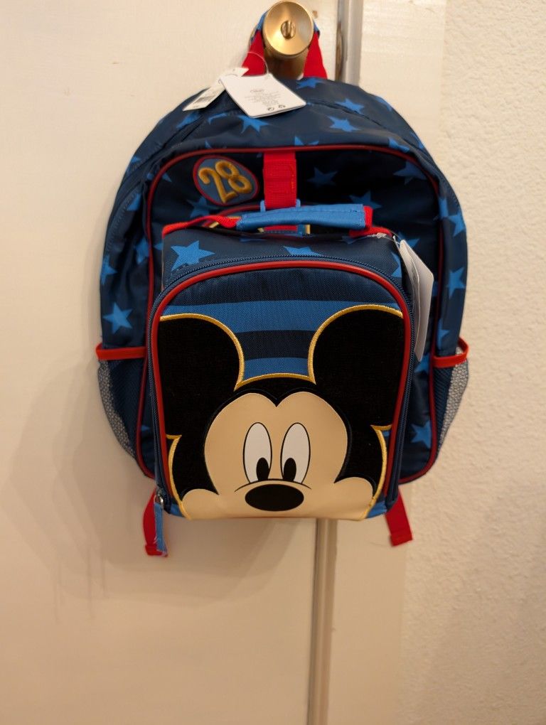New With Tags Disney Mickey Mouse Backpack And Lunch Box