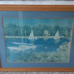 Large framed Claude Monet print