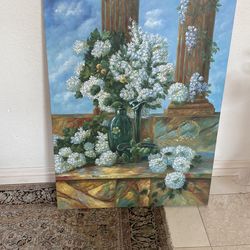 36x48” Oil Painting Floral Hand Painted