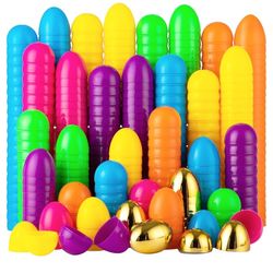 JOYIN 200Pcs 2.3" Easter Eggs with 6 Golden Eggs, Assorted Plastic Easter Eggs for Filling Specific Treats, Easter Theme Party Favor, Easter Eggs Hunt