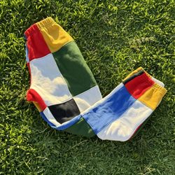 rare supreme Pastel patchwork sweatpants size large