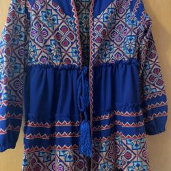 Royal blue thob Cardigan Palestinian 