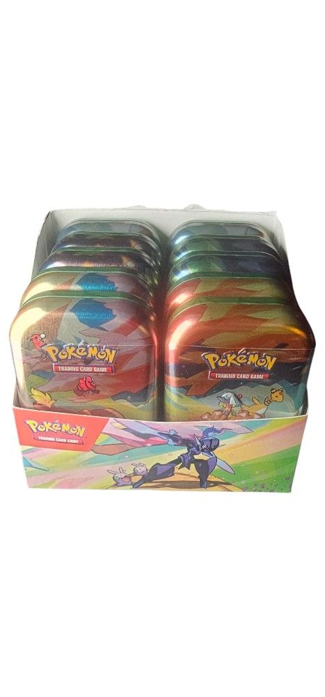 Pokemon Vibrant Paldea Mini Tin DISPLAY Box (10 Mini Tins) NEW Tins Sealed