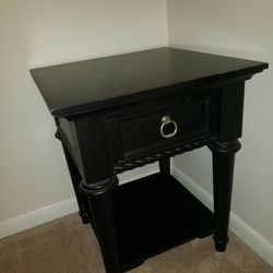 Black Nightstand End Table