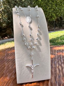 Plata 925 rosario diseño italiano largo 16.5 pulgadas