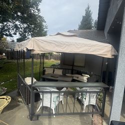 🌿 Outdoor Gazebo with Electric Fan & Glass Bar – $300 (or best offer)