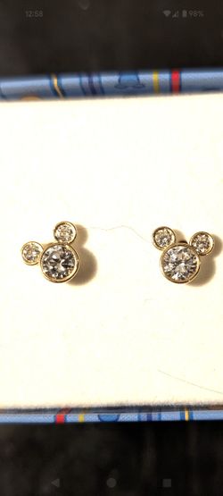 Mickey Mouse Gold Earrings
