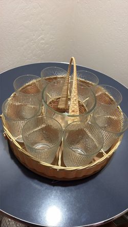 Rattan drinkware set