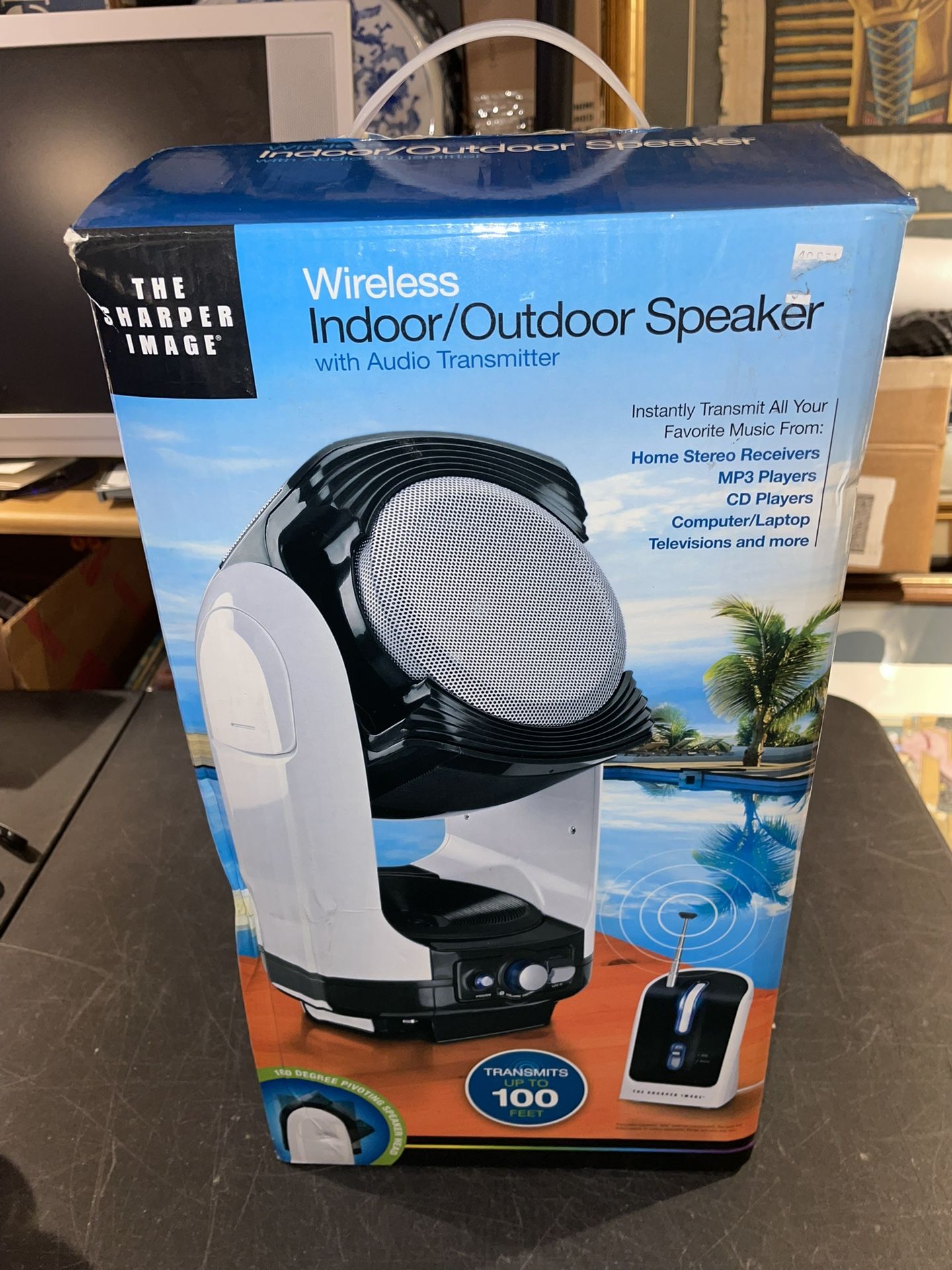 New! The Sharper Image Portable Indoor/Outdoor Wireless Speaker (Model: CEW112)