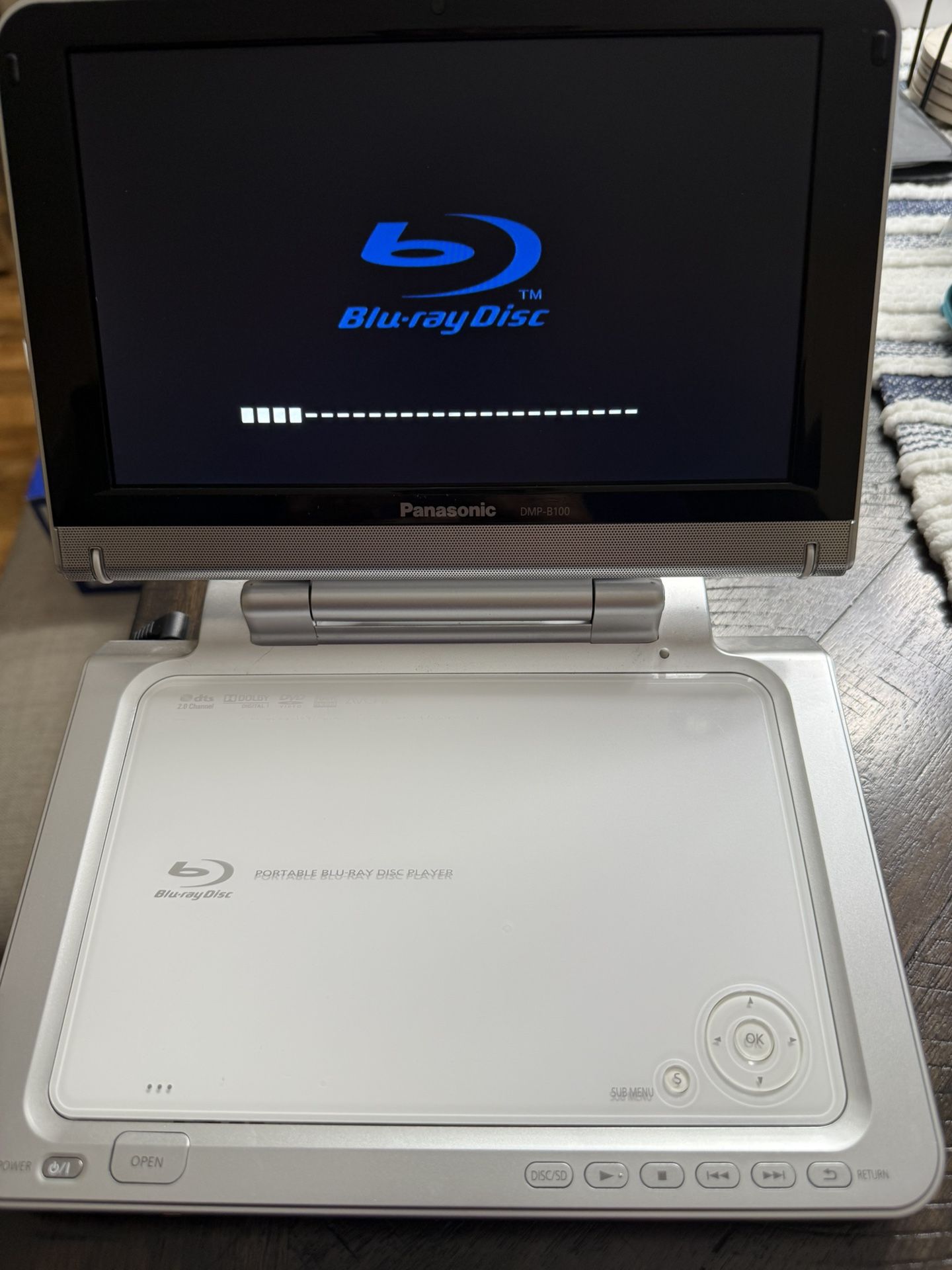 Panasonic Portable Blu Ray Player DMP-B100 With Remote
