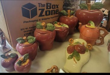 Vintage apple canisters & decor