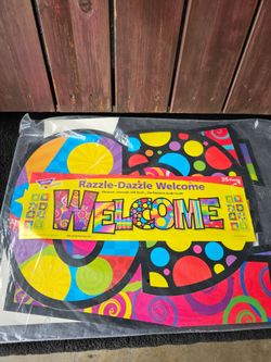 Large (15"Tall) Razzle-Dazzle Welcome Classroom Decor Accent