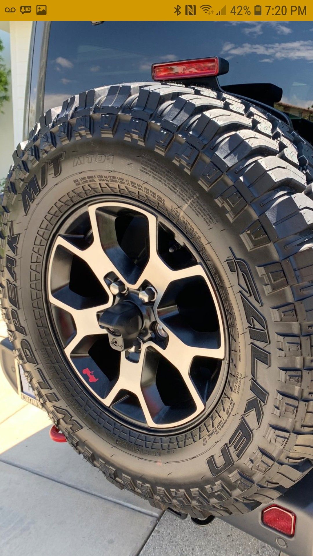 Brand new 2020 Rubicon wheels and tires. Falken 285/85R17 mt