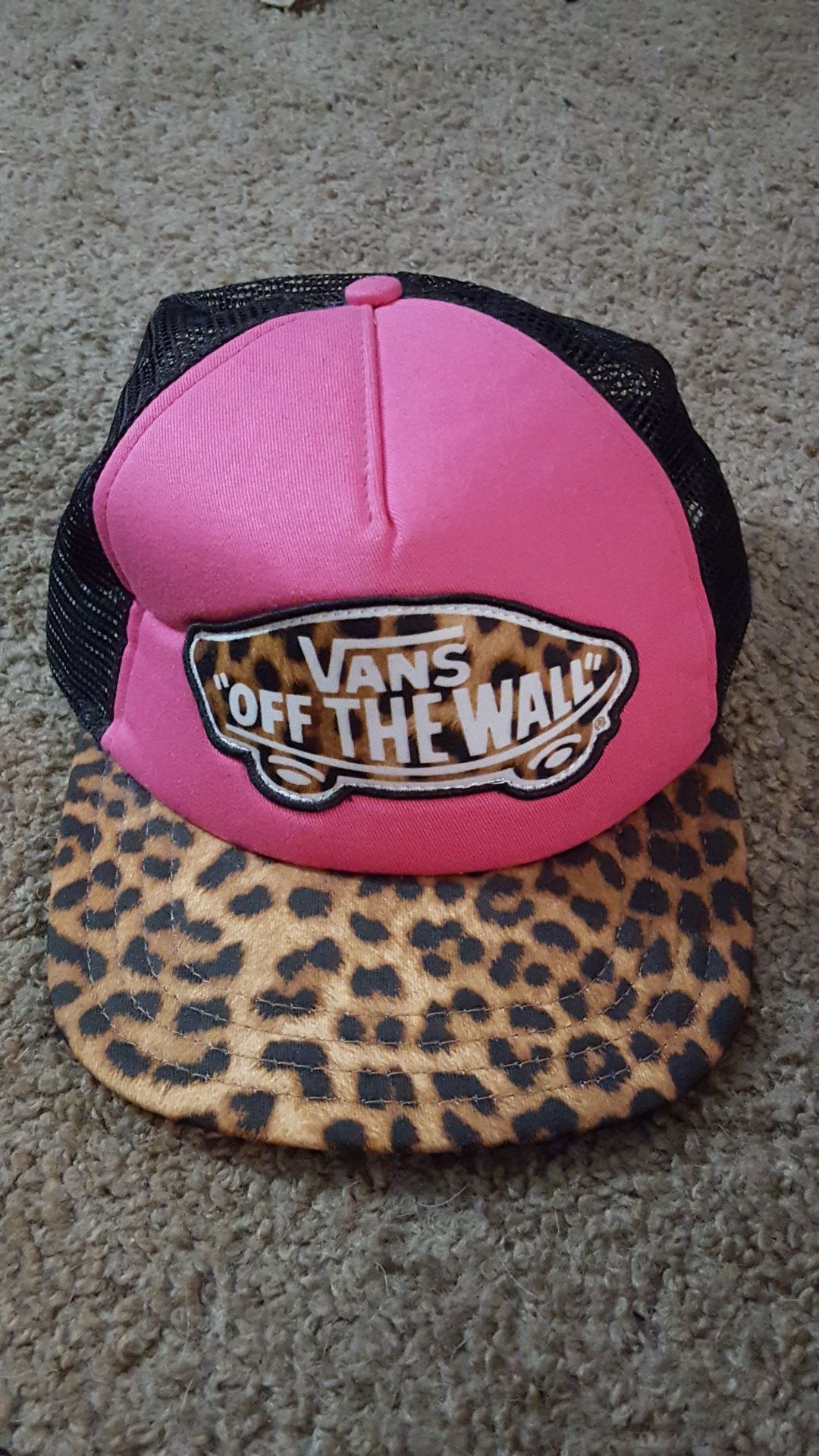 Vans pink and cheetah print hat