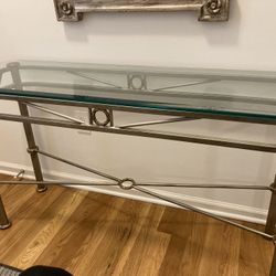 Metal And Glass Console/Sofa Table