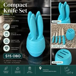 Compact Knife Set with Storage Block