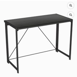 Mainstays Black Frame Folding Desk with Black Grained Top,Adult