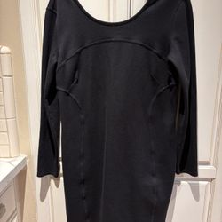 Athleta Black Women's Dress size L back zipper long sleeves